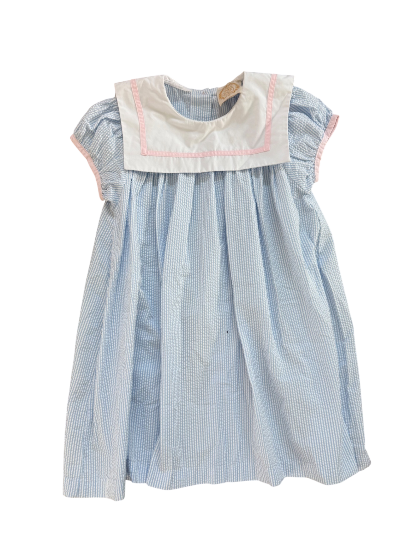 TBBC Blue Seersucker Dress EUC 7