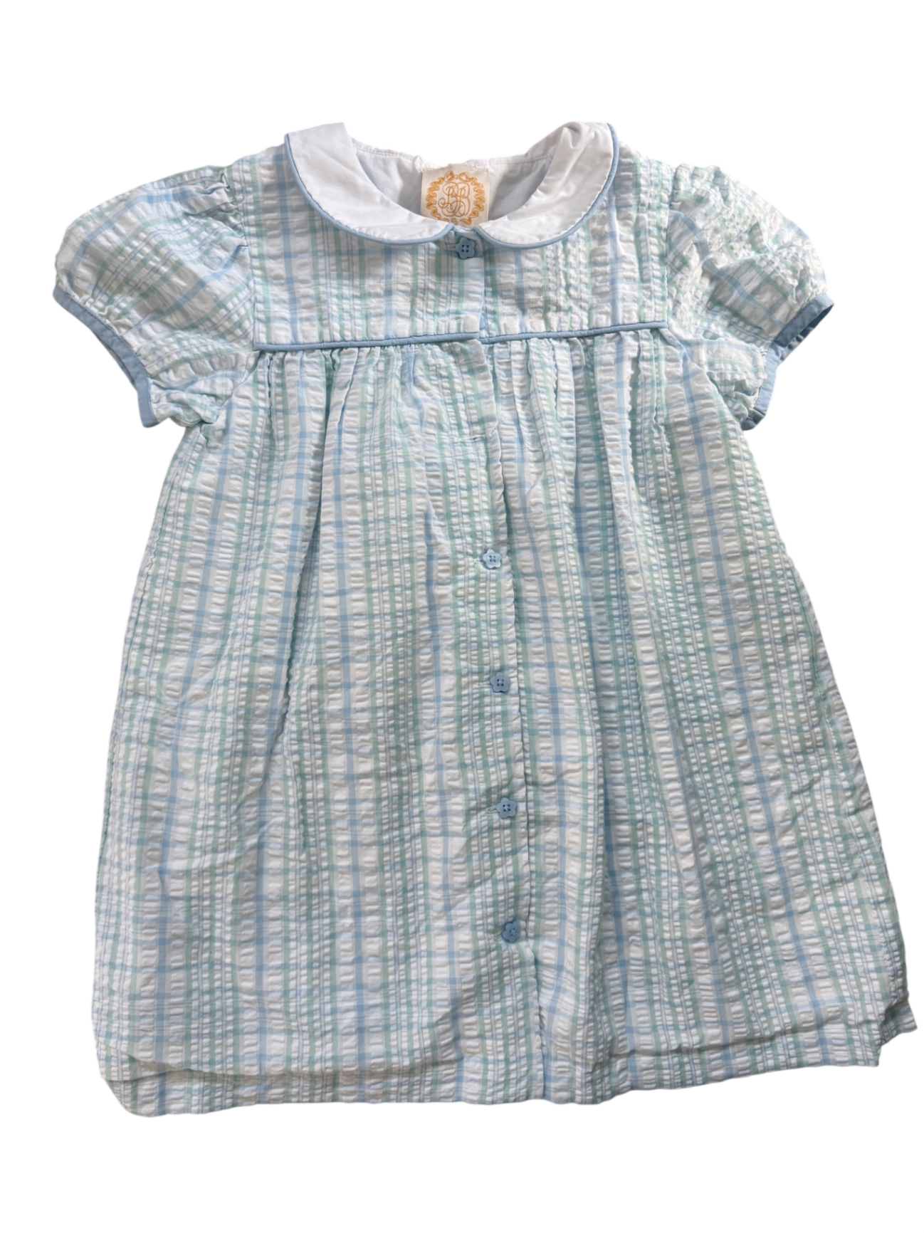 TBBC Blue Seersucker Dress EUC 7