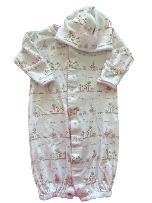 Kissy Kissy Gown & Hat NB EUC