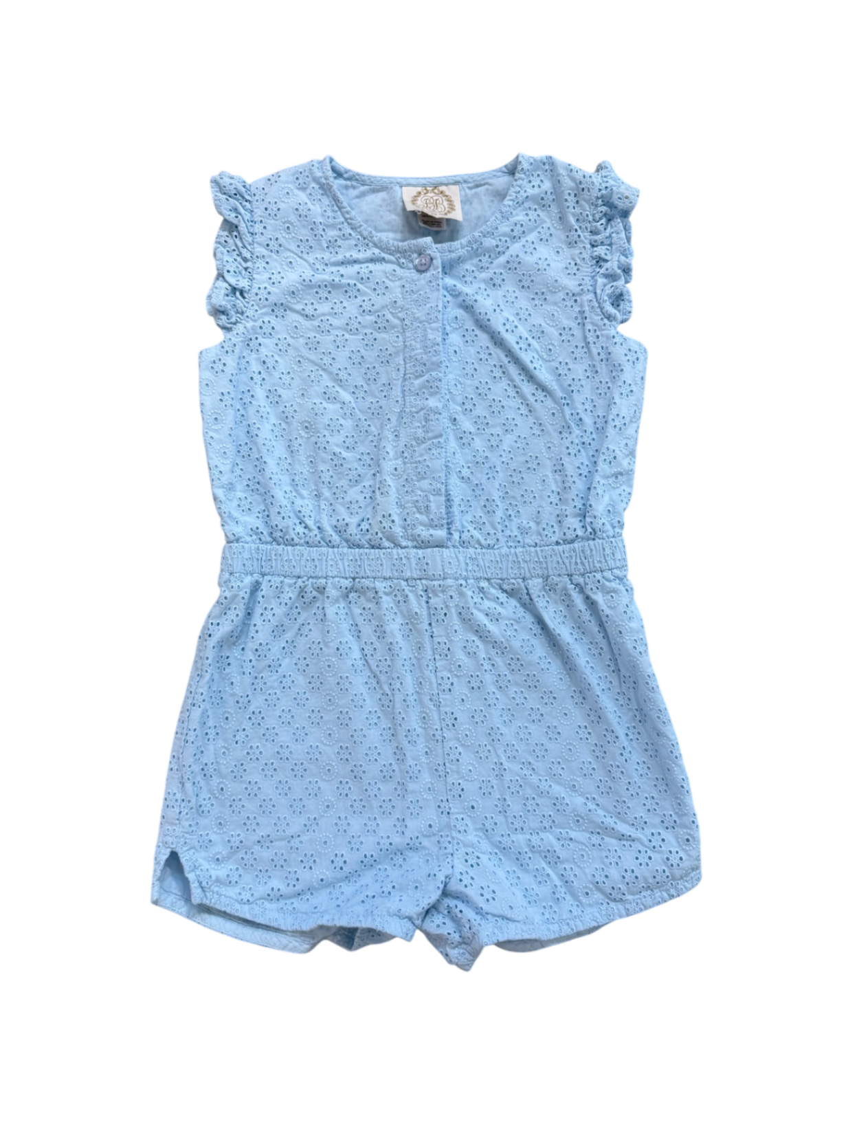 TBBC Blue Eyelet Romper EUC 7