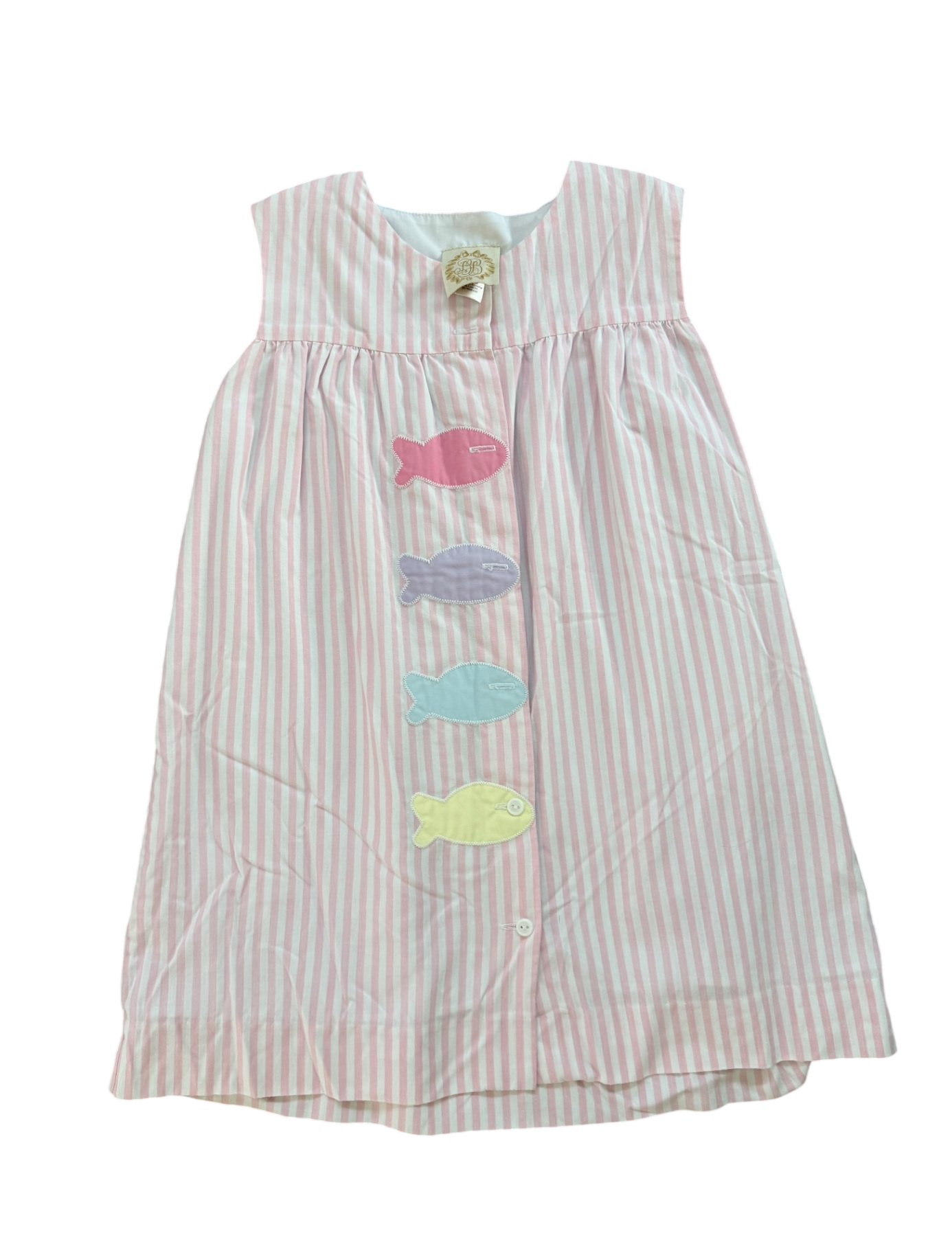 TBBC Pink Stripe Fish Dress EUC 7