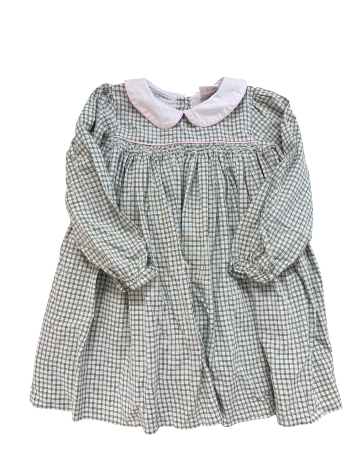 Lullaby Set Green Check Dress EUC 6